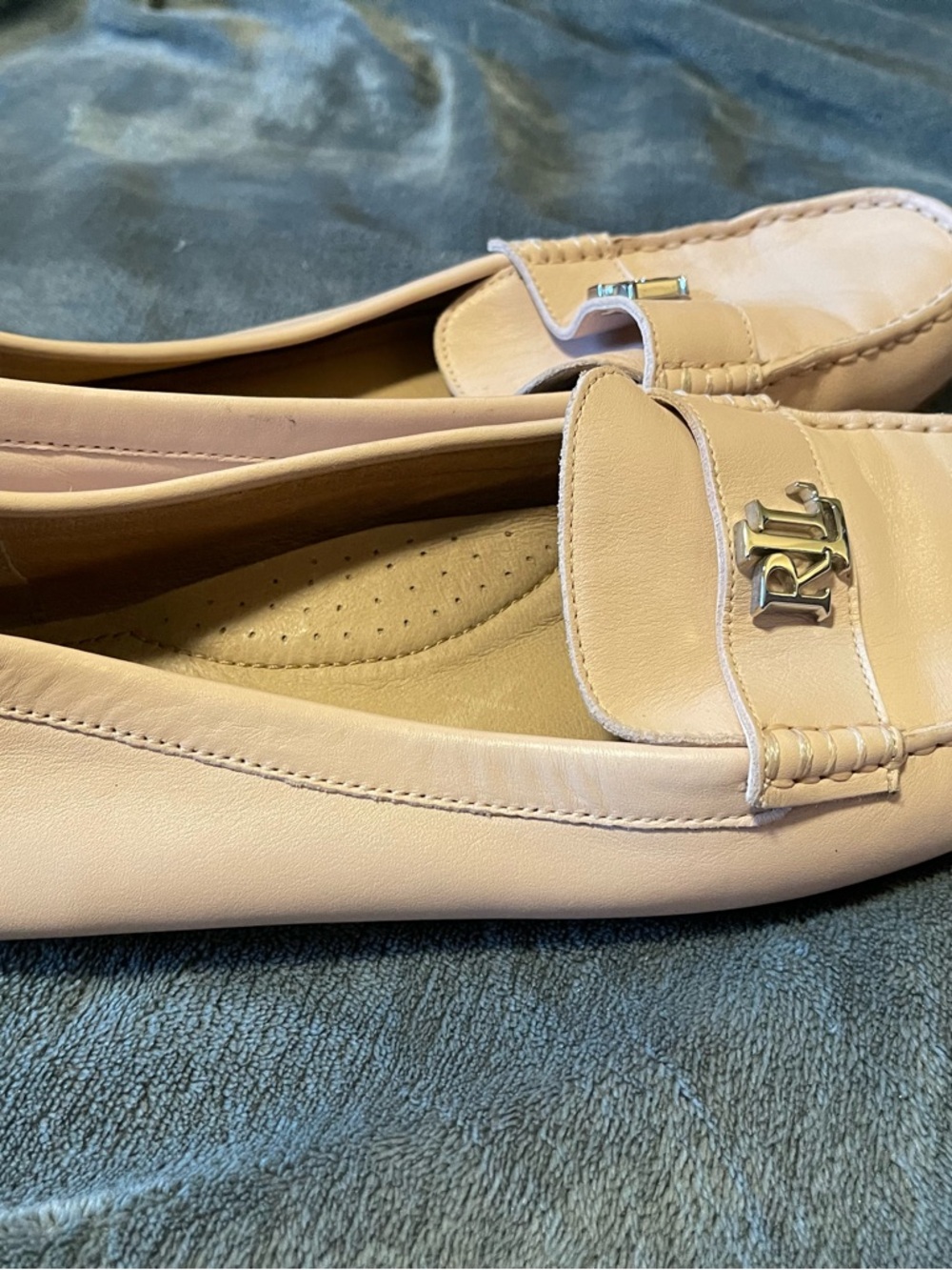Ralph Lauren leather Barnsbury flats 9.5 LIght PInk